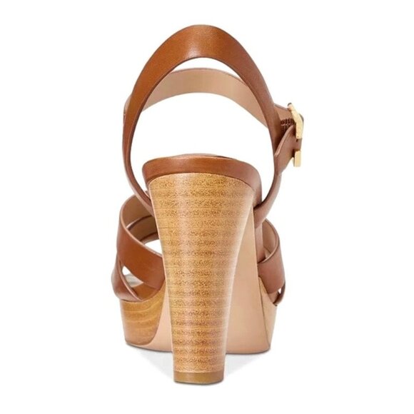 LAUREN RALPH LAUREN SOFFIA Leather Platform Block Heel Dress Sandals Size 9.5 - Picture 3 of 6